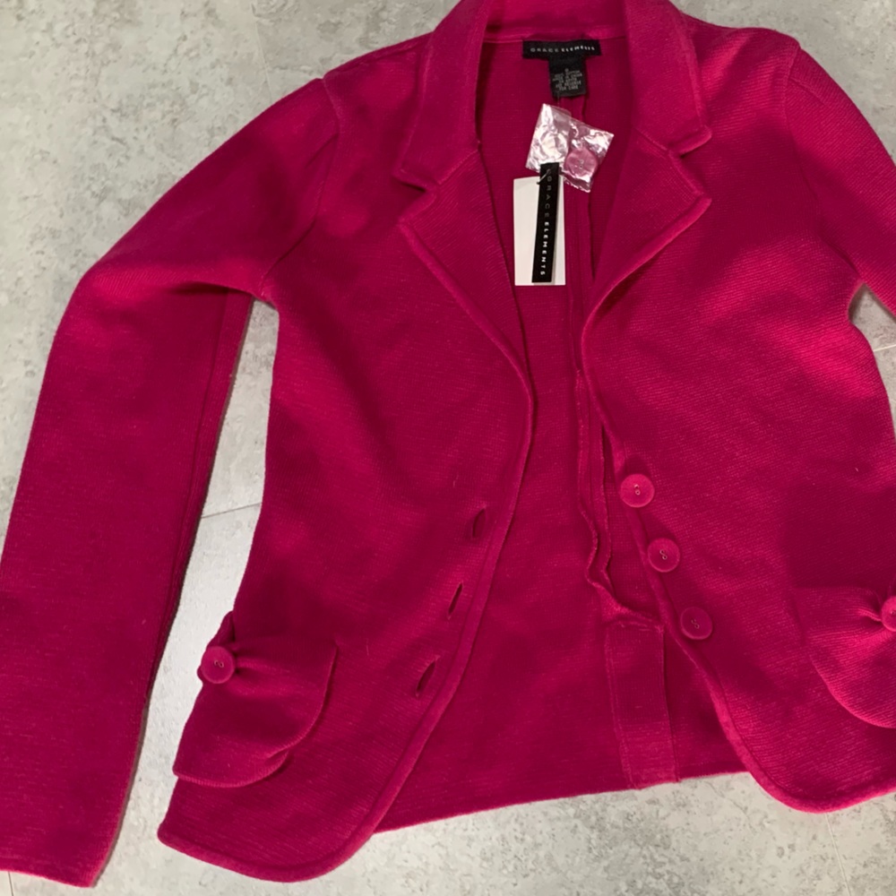Magenta XS cotton cardigan sweater NWT Grace Elements